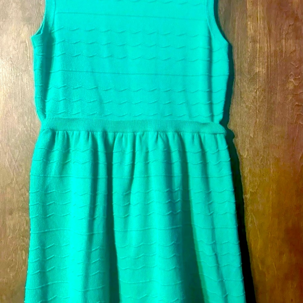 Cynthia Rowley Jade Green Sleeveless Textured Knit Sweater Dress - Size L - Picture 6 of 8